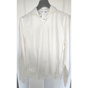 Denim & Flower Ricky Singh Mens White Dobby Weave Button Down Shirt Sz M 40 NWT